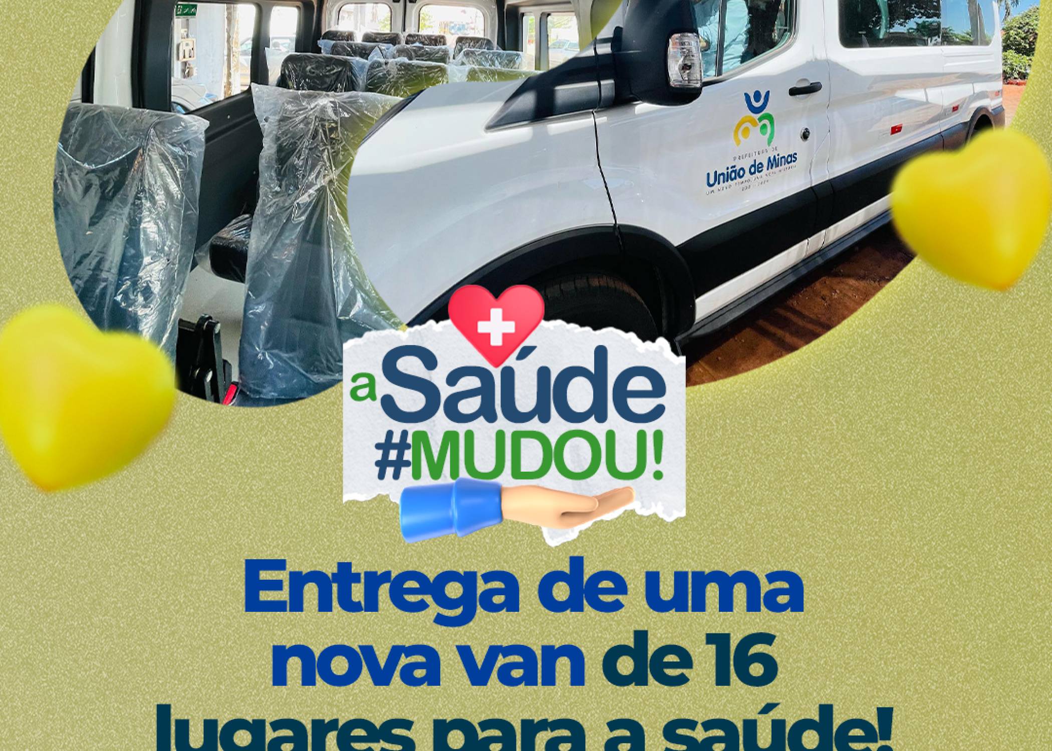 🚐🏥🌟 A Prefeitura de União de Minas realizou a entrega de uma van 0km de 16 lugares (15 passageiros + 1 motorista),